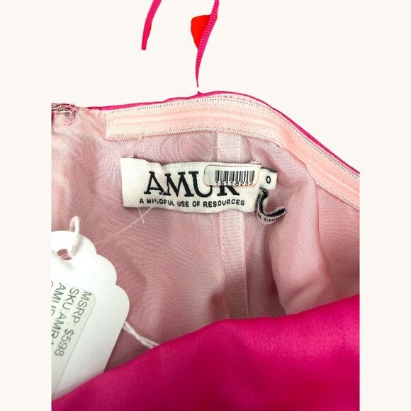 amur pink cleopatra pleated dress strapless open back dress Cleopatra Pleated Dress AMUR